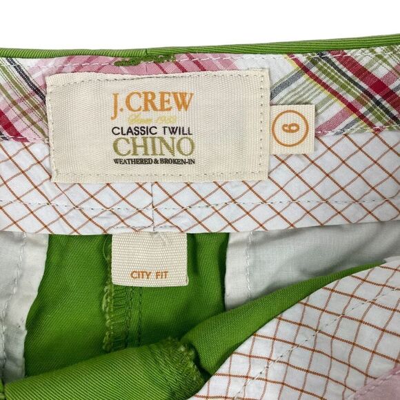 J. Crew Classic Twill Chino Shirts size 6 Green - Picture 4 of 5